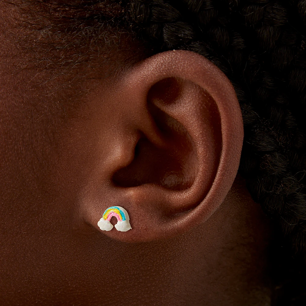 Glitter Rainbow Stud Earrings