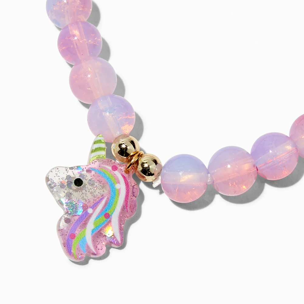Glitter Unicorn Beaded Stretch Bracelet 