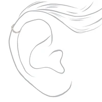 Silver-tone Crystal Pearl Faux Cartilage Earrings - 3 Pack