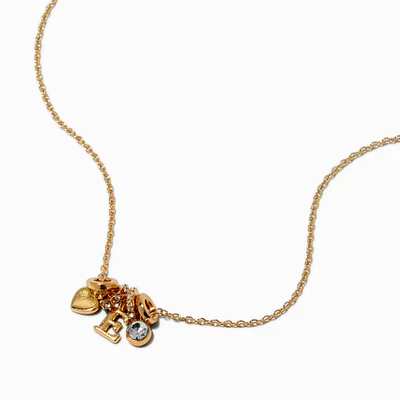 Gold-tone Initial Charm Pendant Necklace