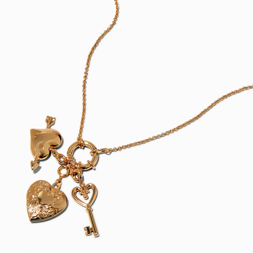 T H E M E x Claire's Heart Locket Gold-tone Rope Chain Charm Necklace