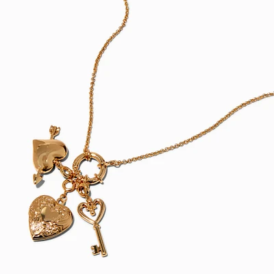 T H E M E x Claire's Heart Locket Gold-tone Rope Chain Charm Necklace