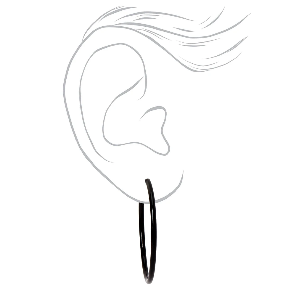 Mixed Metal 40mm Clip-On Hoop Earrings - 3 Pack