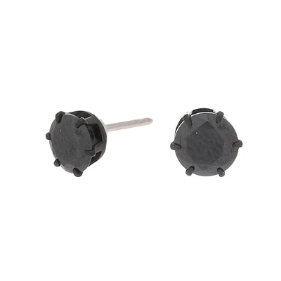 C LUXE by Claire's Black Titanium Cubic Zirconia 5mm Round Stud Earrings
