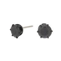 C LUXE by Claire's Black Titanium Cubic Zirconia 5mm Round Stud Earrings