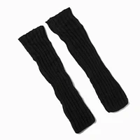 Black Sweater-Knit Leg Warmers