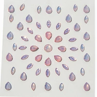 Pink & Purple Teardrop Assorted Hair Gems - 80 Pack