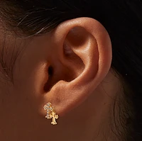C LUXE by Claire's 18k Yellow Gold Plated Crystal Double Cross Stud Earrings