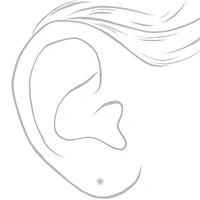 C LUXE by Claire's Gold-tone Titanium Cubic Zirconia 5mm Round Stud Earrings