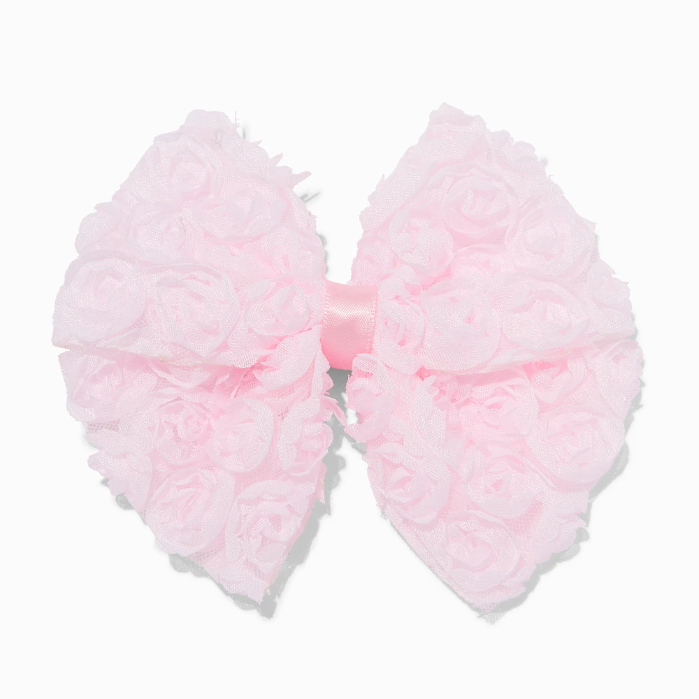 Claire's Club Pink Rose Hair Bow Clip