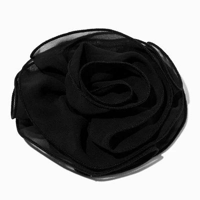 Black Rosette Large Floral Hair Clip
