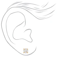 C LUXE by Claire's 18kt Gold Plated Cubic Zirconia 6mm Round Stud Earrings