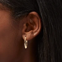 Gold-tone 25mm Molten Hoop Earrings