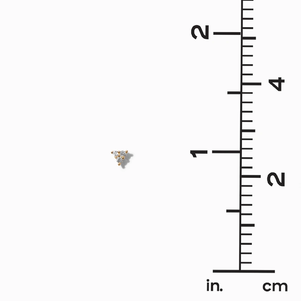 C LUXE by Claire's 18k Gold Plated Cubic Zirconia Triangle Stud Earrings