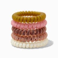 Matte Boho Spiral Hair Ties - 5 Pack