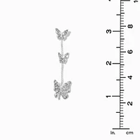 Butterfly Trio Pavé Crystal 2" Drop Earrings
