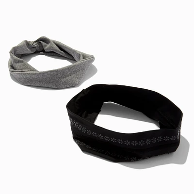Gray & Black Athletic Headwraps - 2 Pack