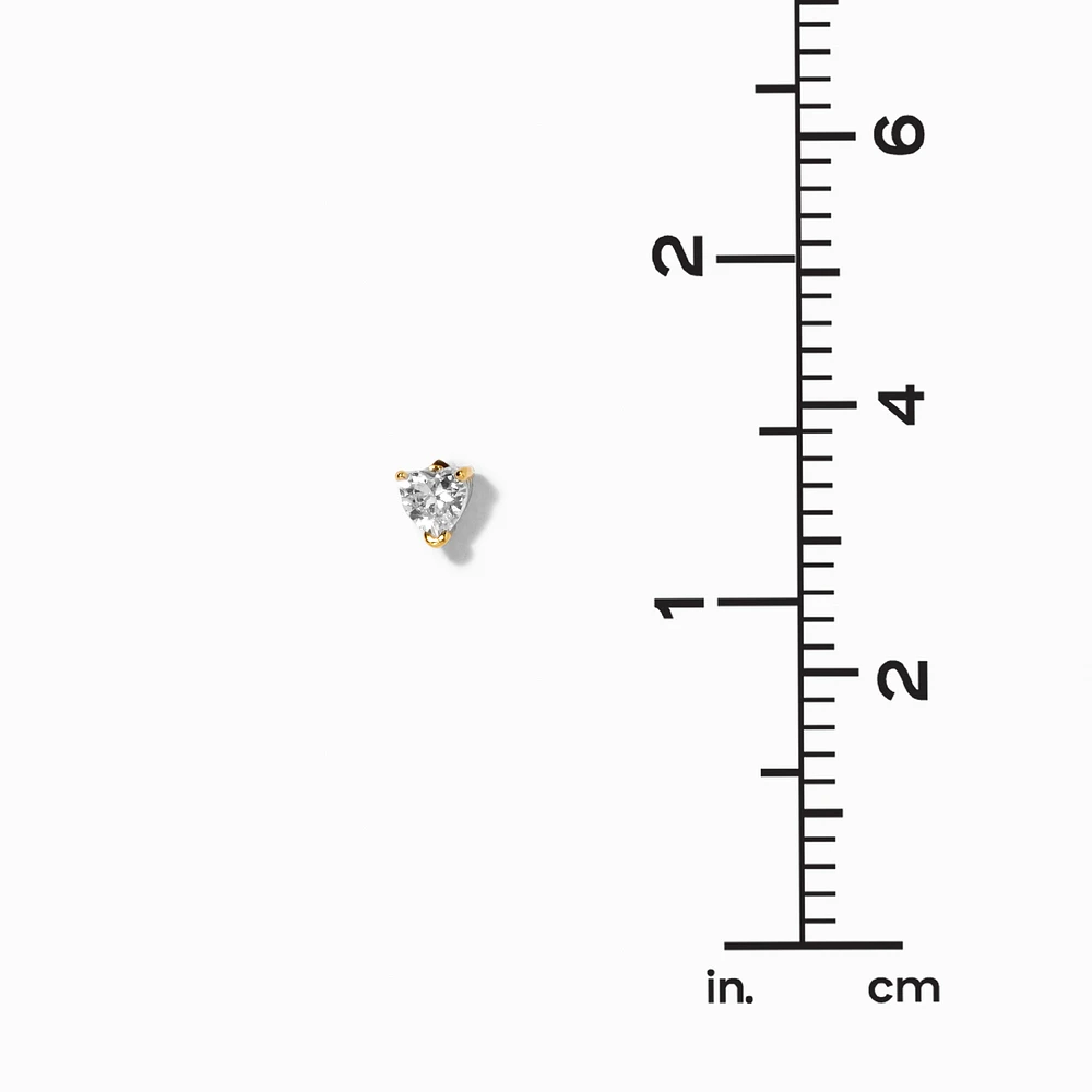 C LUXE by Claire's 18k Yellow Gold Plated Cubic Zirconia Heart Stud Earrings