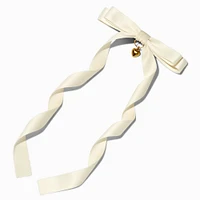 T H E M E x Claire's White Long Tail Gold-tone Heart Charm Hair Bow Clip