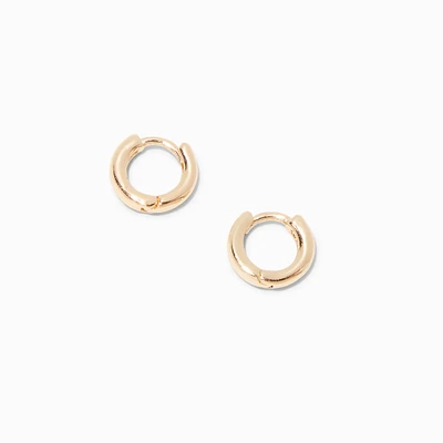 Gold-tone 10mm Huggie Hoop Earrings