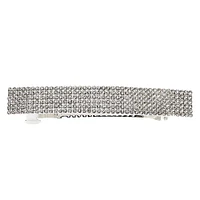 Silver Rhinestone Rectangle Hair Barrette