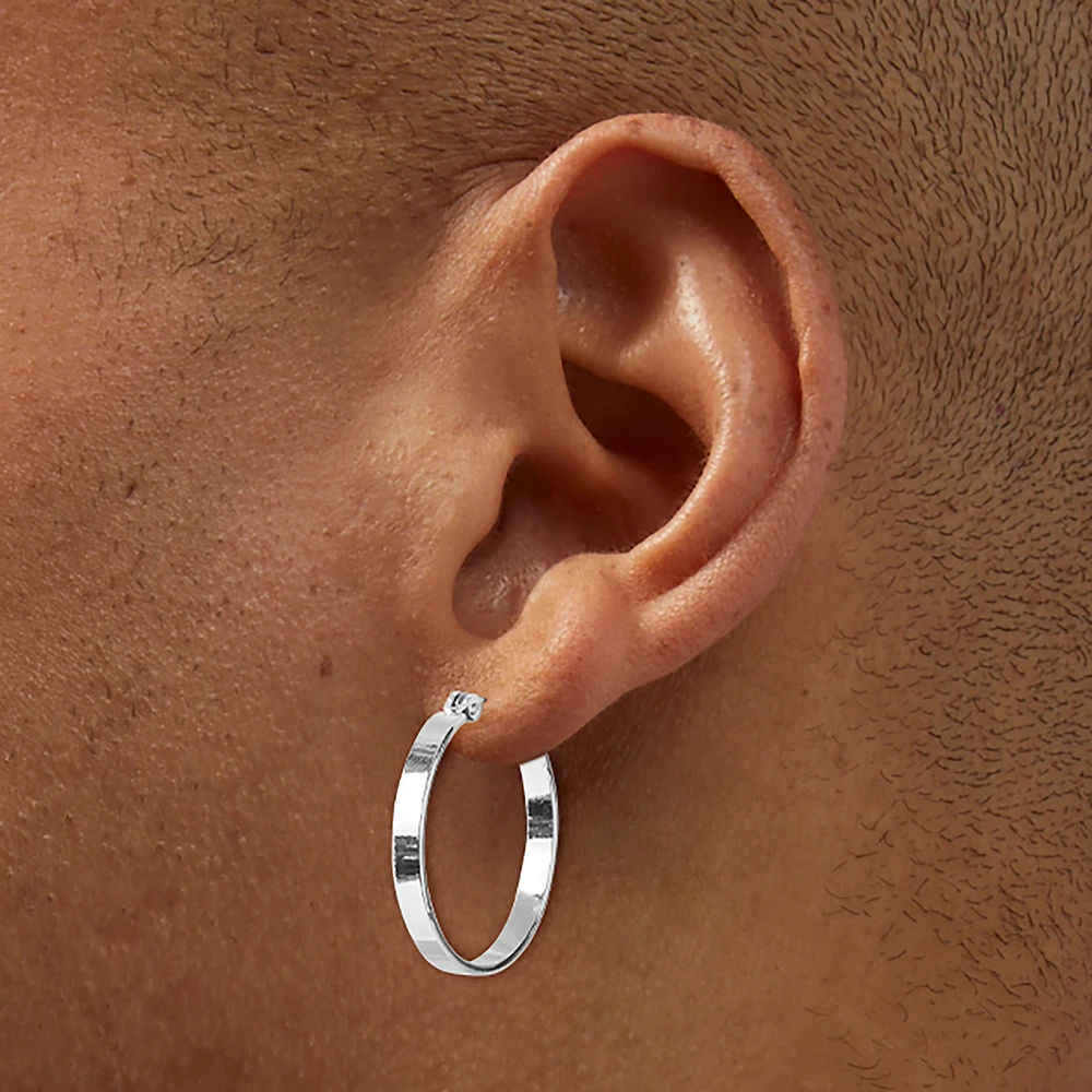 Silver-tone 20mm Hoops