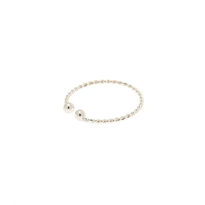Silver-tone Stainless Steel Braided Faux Nose Ring