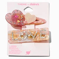 T H E M E x Claire's Love Heart Hair Clips - 2 Pack