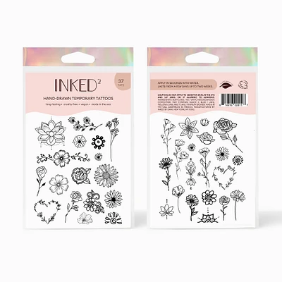 INKED2 Floral Pack Temporary Tattoos