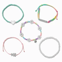 T H E M E x Claire's ''Happy'' Beaded Bracelet Set - 5 Pack