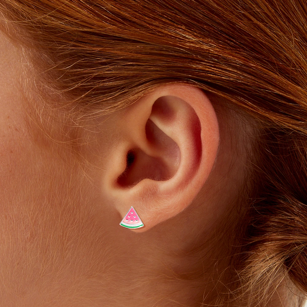 Pink UV Color-Changing Watermelon Stud Earrings