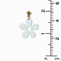 White Daisy 1" Drop Earrings
