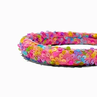 Claire's Club Flat Sequin & Solid Headbands - 3 Pack