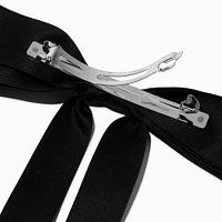 Black Extra Long Hair Bow Clip