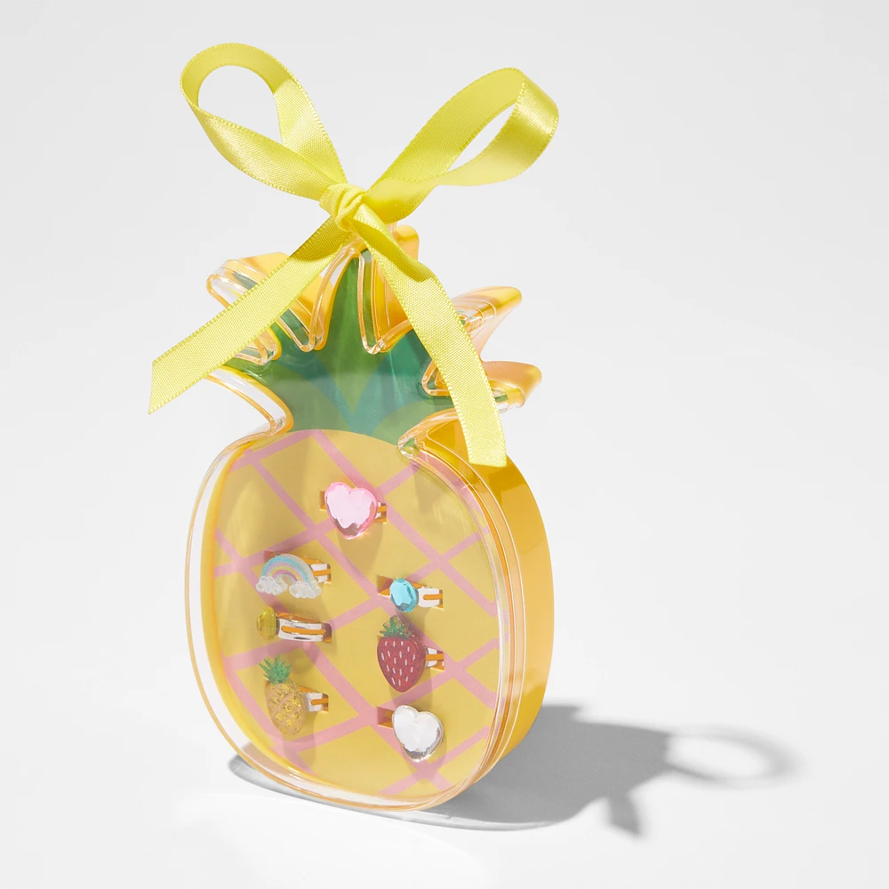 Claire's Club Pineapple Box Rings - 7 Pack