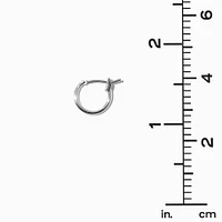 Silver-tone 10mm Hoop Earrings