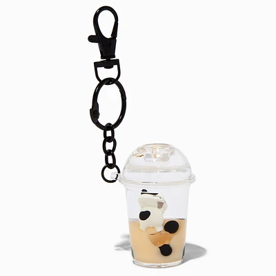 Boba Tea Water-Filled Glitter Keychain