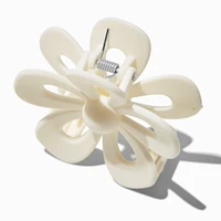 White Open Flower Hair Claw