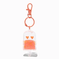 Orange Ice Pop Water-Filled Glitter Keychain