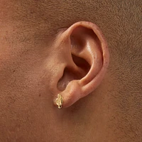 C LUXE by Claire's 18kt Gold Plated Cactus Stud Earrings