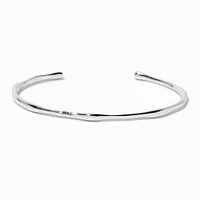 Silver-tone Simple Textured Cuff Bracelet
