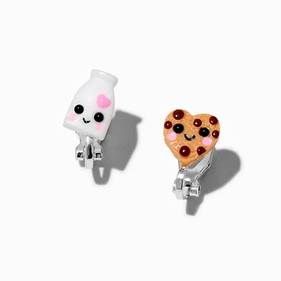 Milk & Cookies Clip-On Stud Earrings 