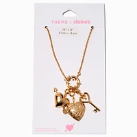 T H E M E x Claire's Heart Locket Gold-tone Rope Chain Charm Necklace