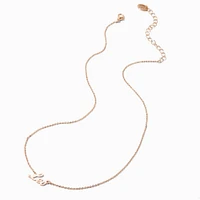 Gold-tone Script Zodiac Pendant Necklace - Leo