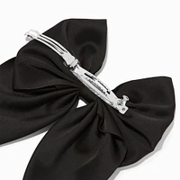 Black Satin Hair Bow Clip