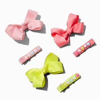 Claire's Club Loopy Hair Bow & Beaded Hair Clips - 6 Pack 