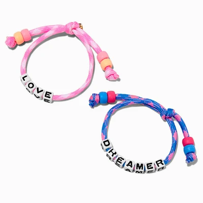 T H E M E x Claire's ''Love'' & ''Dreamer'' Glow in the Dark Adjustable Bracelets - 2 Pack