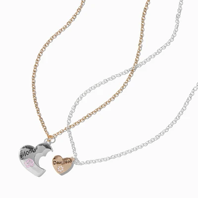 Best Friends Mom & Daughter Hearts Pendant Necklaces - 2 Pack