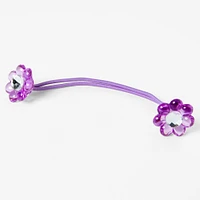 Claire's Club Rainbow Flower Gem Center Hair Ties - 6 Pack