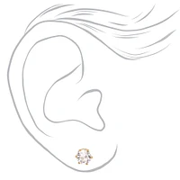 C LUXE by Claire's 18kt Gold Plated Cubic Zirconia 6mm Cupcake Stud Earrings